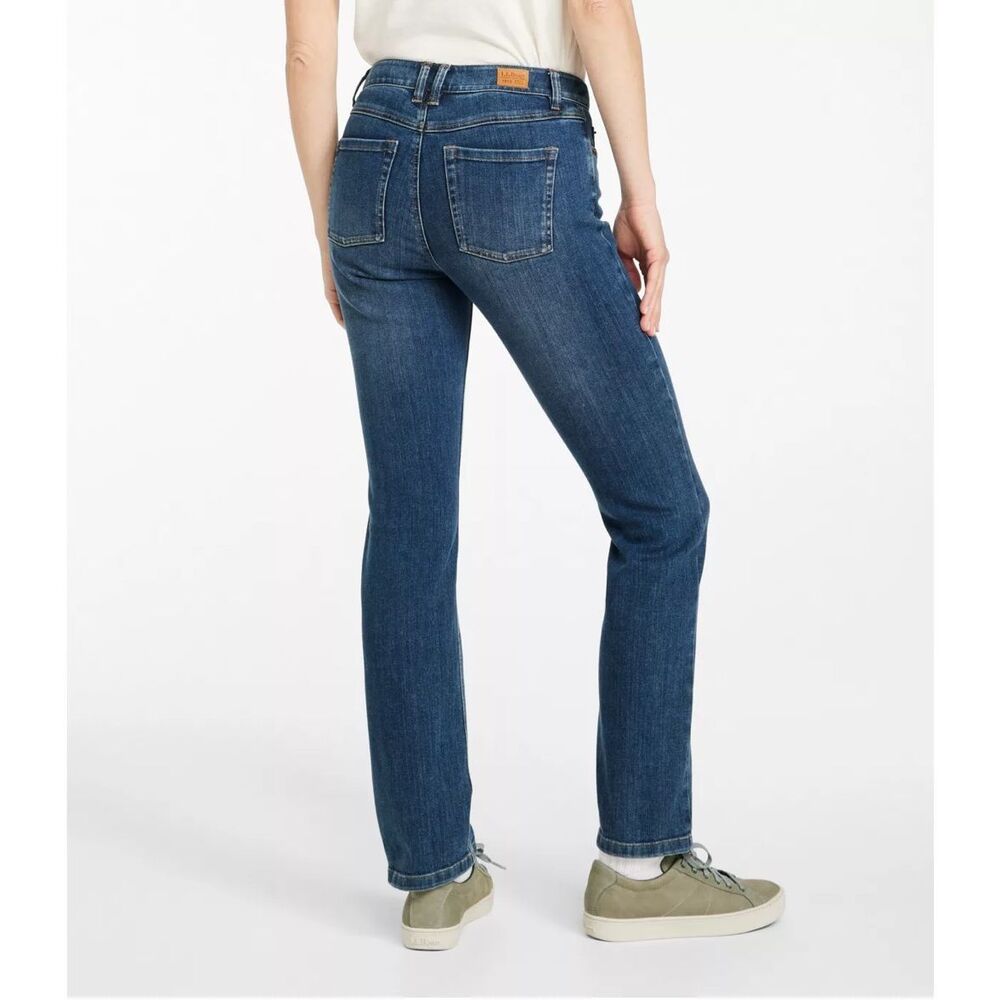 L.L Bean Women's BeanFlex Mid-Rise Straight-Leg Favorite Fit Jeans Size 10P